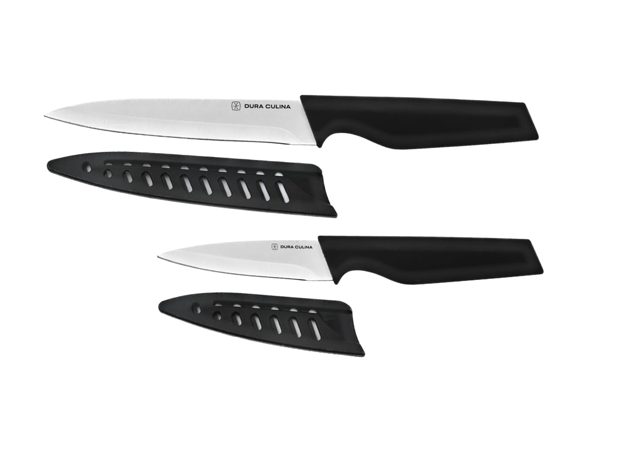 2-Piece Utility Knife Set - High Carbon Stainless Steel Blades with Ergonomic Handles, Matching Blade Guards,