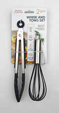 2-Piece Whisk & Tong Set – Versatile and Stylish in Black