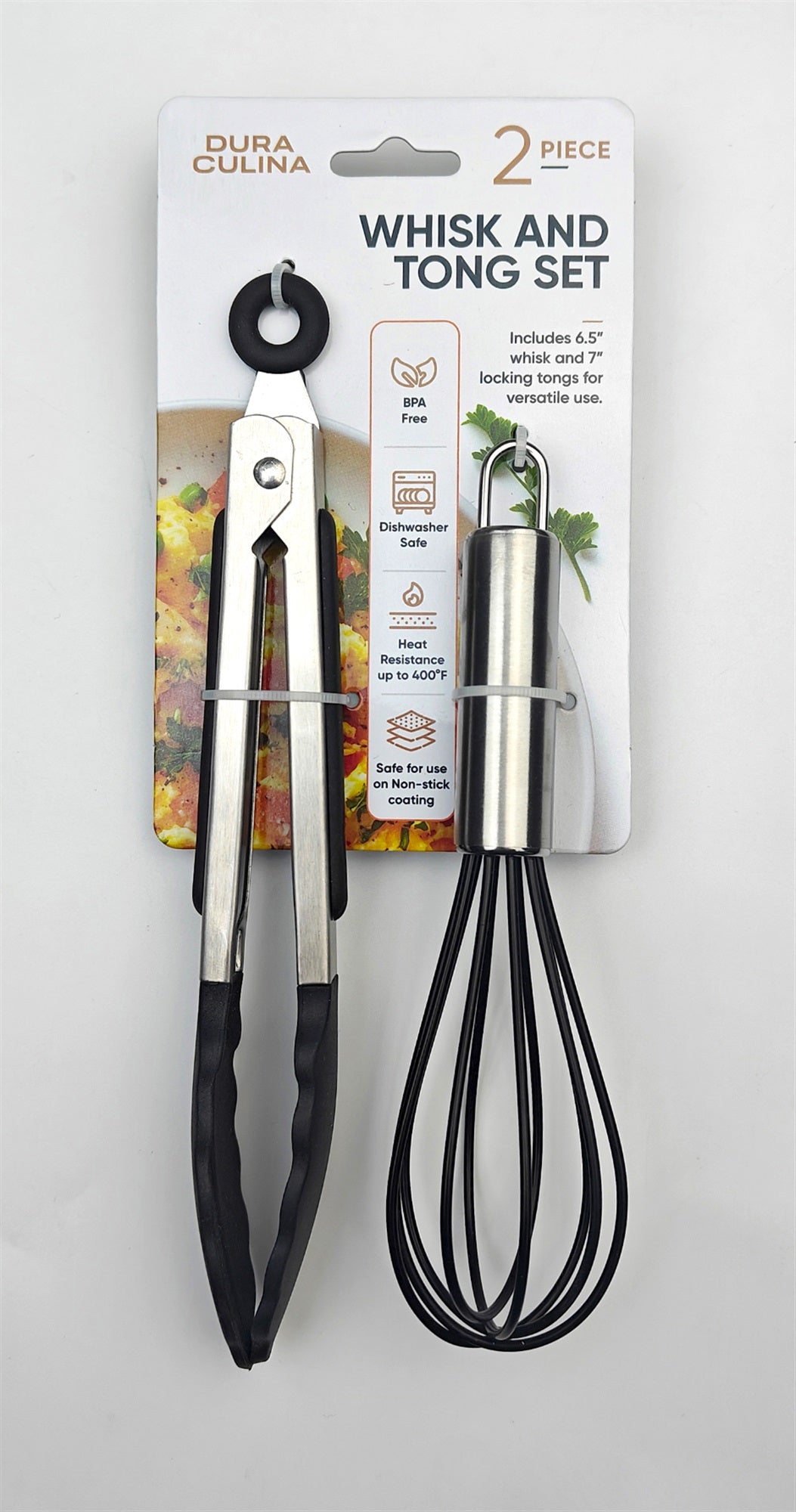 2-Piece Whisk & Tong Set – Versatile and Stylish in Black