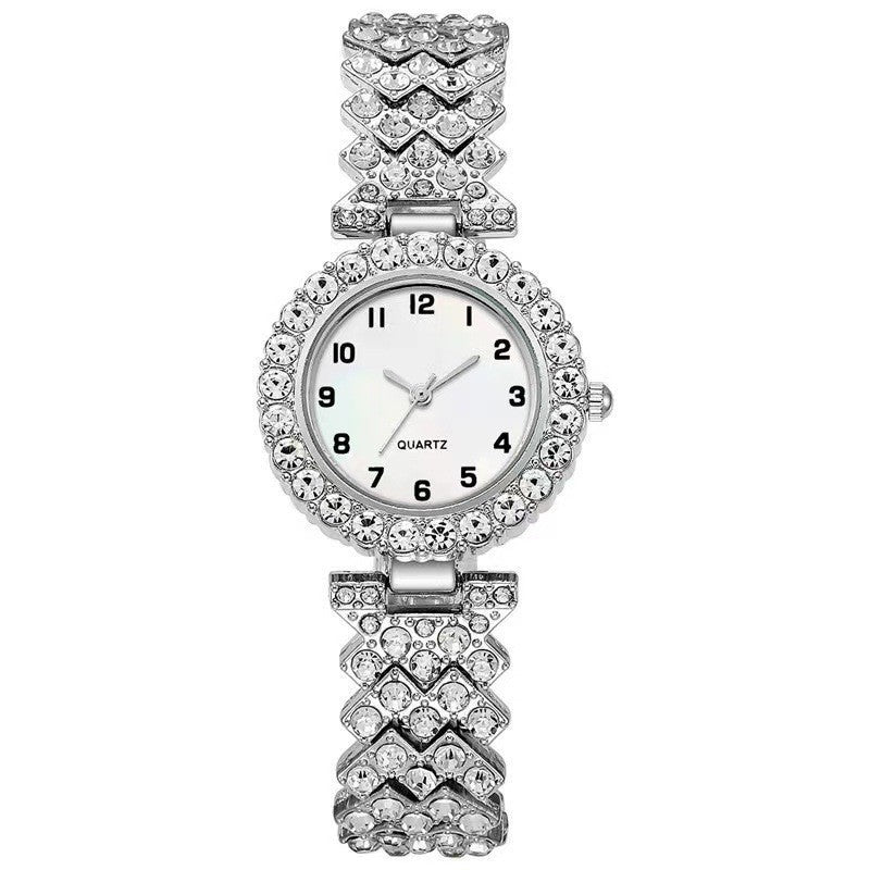 Fashion 2pcs Luxury Women's Quartz Wristwatch with Alloy Bracelet