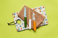 3 Piece Printed Knife Set with Sheaths, Orange Zest