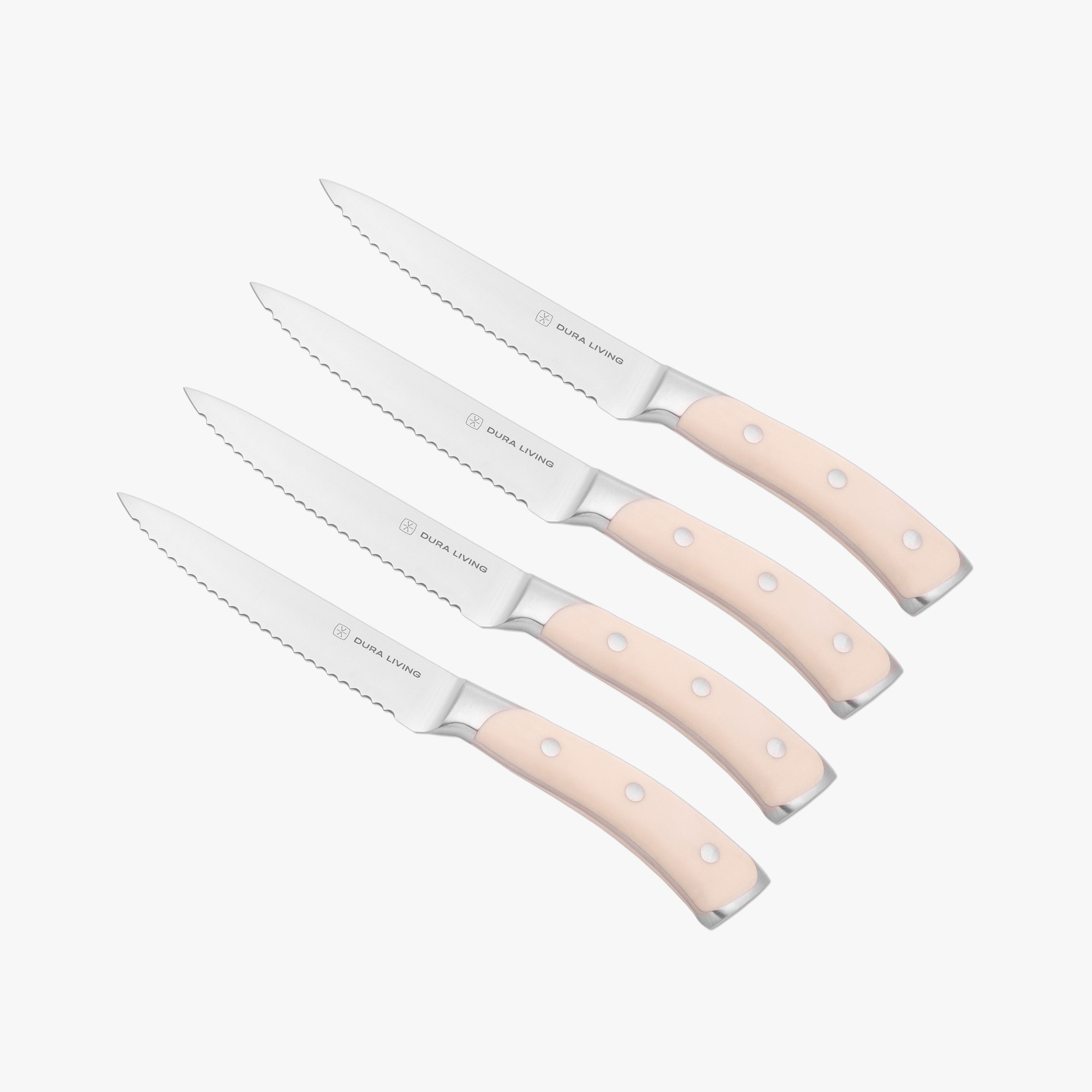 Elite Set of 4 Steak Knives - Cream