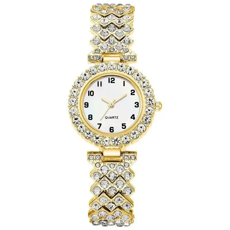Fashion 2pcs Luxury Women's Quartz Wristwatch with Alloy Bracelet