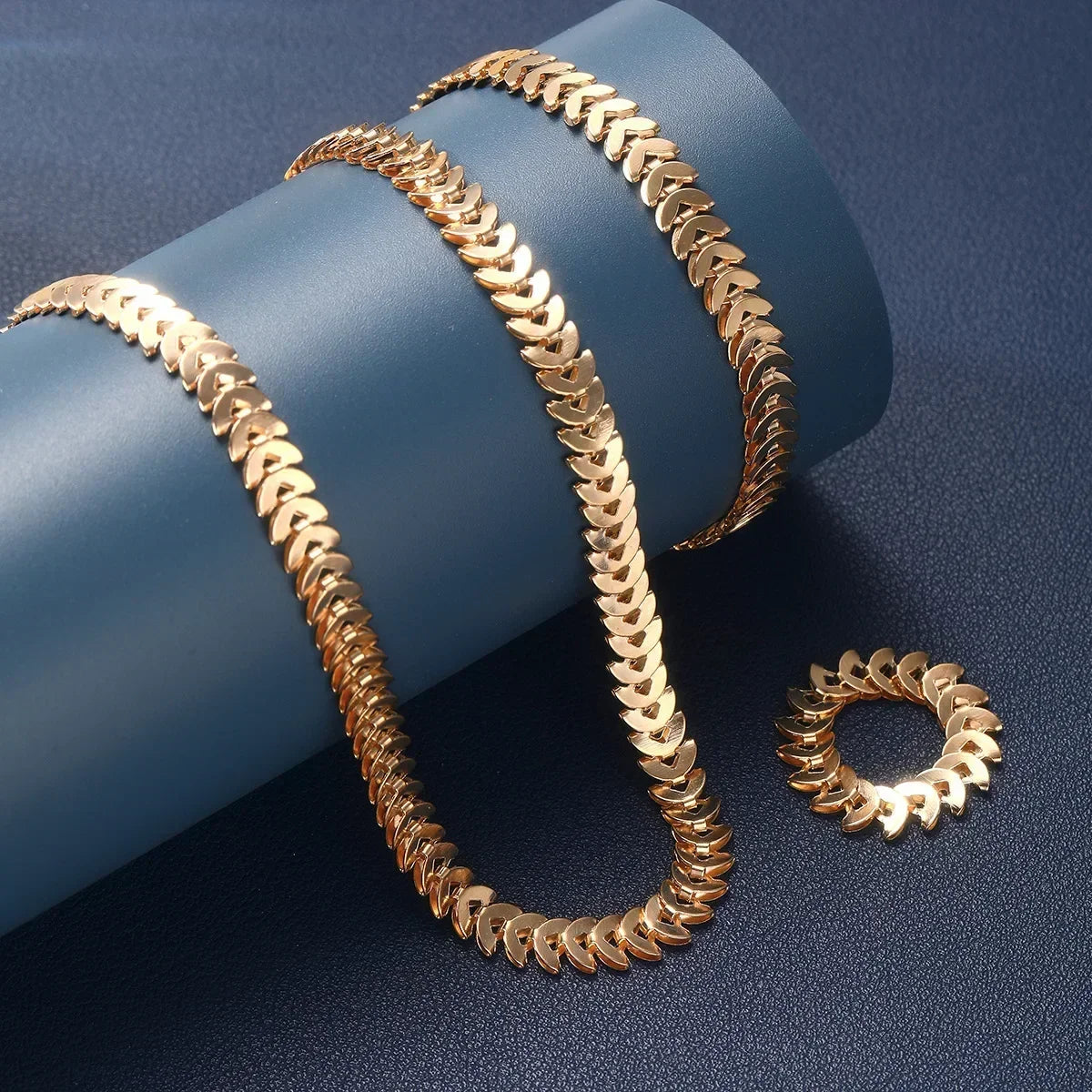 18K Gold Plated Modern Bar Jewelry Set