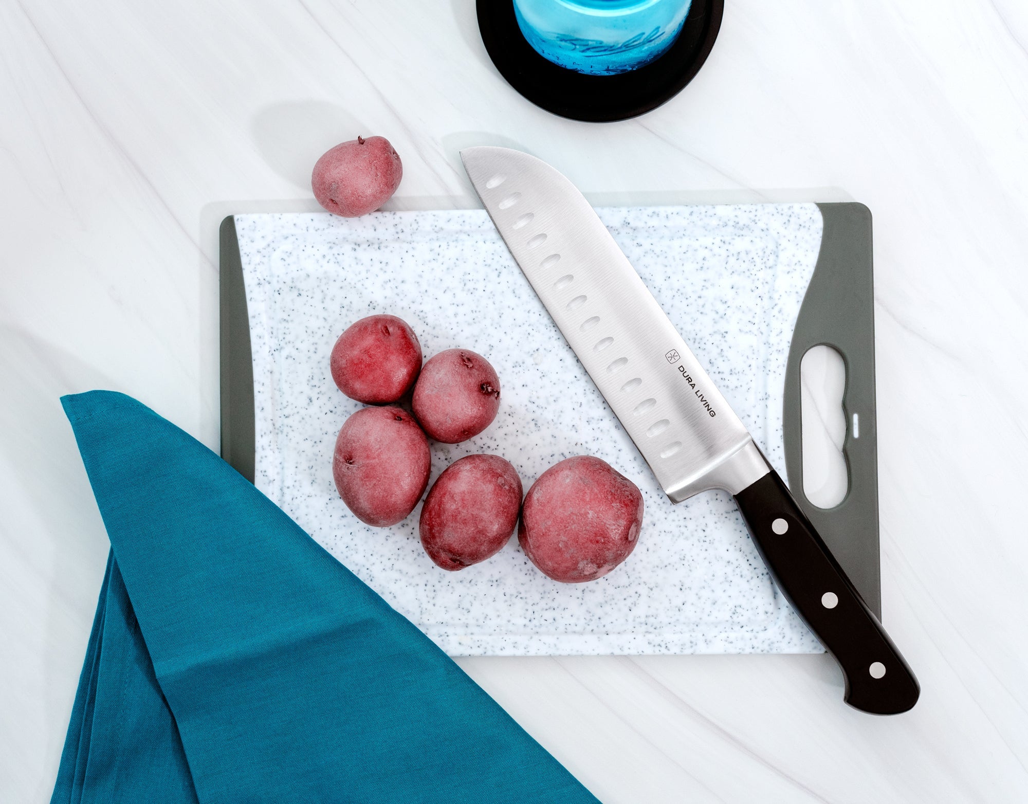 Superior 7 inch Santoku Knife - Black